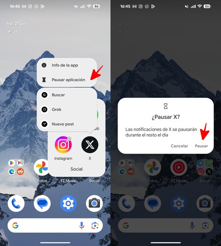 Pausar App Android