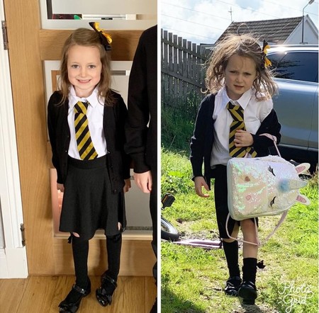 La fotografía viral de una niña tras su primer día de colegio, que nos demuestra lo dura que puede ser la "vuelta al cole"