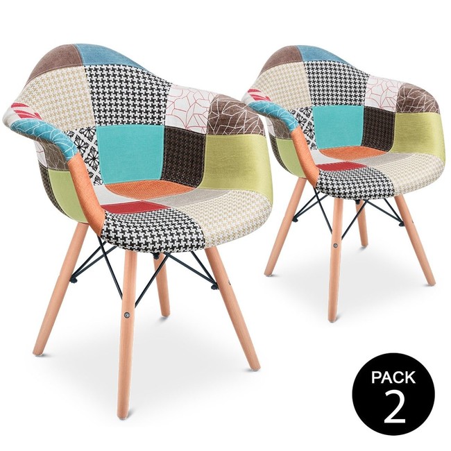 En Amazon tenemos este pack de dos sillones Patchwork por 114,80 euros y envío gratis