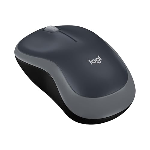 Logitech M185 Ratón Inalámbrico, 2.4GHz con Mini Receptor USB, Batería de 12 Meses, Seguimiento Óptico con Resolución de 1000 dpi, Ambidiestro, Compatible con PC, Mac, Portátil - Gris