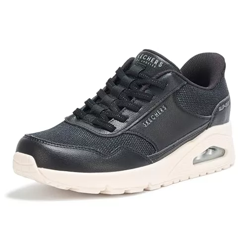 Skechers Tenis UNO Banksia para Mujer, Duraleather Negro, 37.5 EU