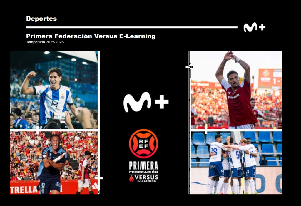 Llega más fútbol gratis a Movistar: si eres cliente de Movistar Plus+ o de O2, podrás ver la Primera Federación Versus E-Learning  