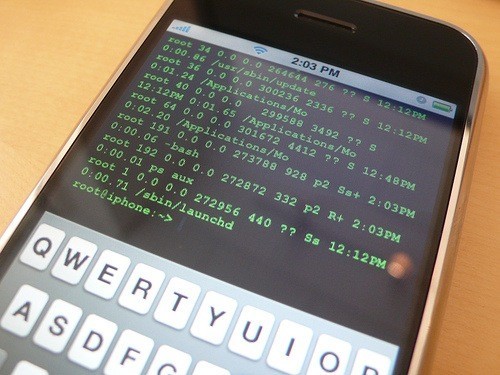 iPhone con Terminal