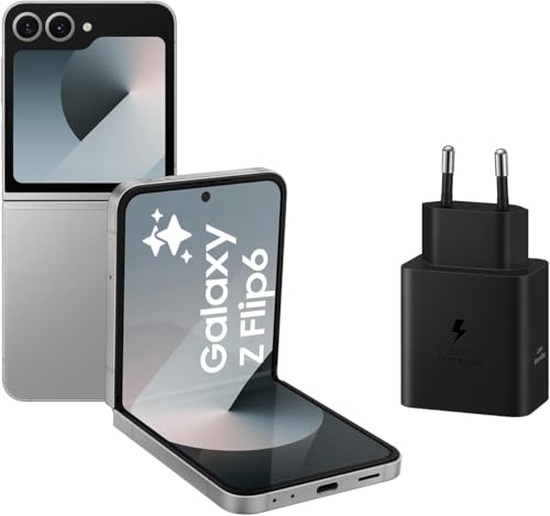 Samsung Galaxy Z Flip6 512 GB + Cargador - Teléfono Móvil con IA, Smartphone Android Libre, Cámara 50 MP, Gris (Versión Española)