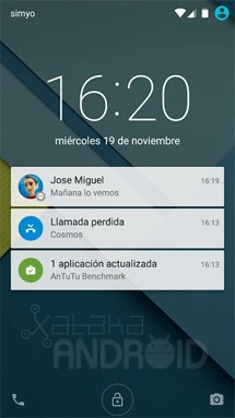 Notificaciones en la pantalla de bloqueo