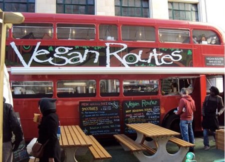 Vegan Routes: restaurante en un autobus de dos pisos en Londres