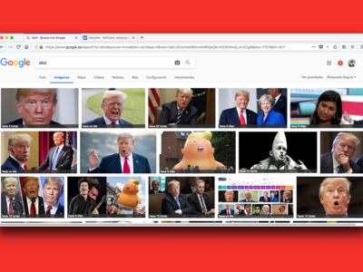 Internet lo hace de nuevo, si buscas la palabra "idiot" en Google, los resultados son fotos de Donald Trump