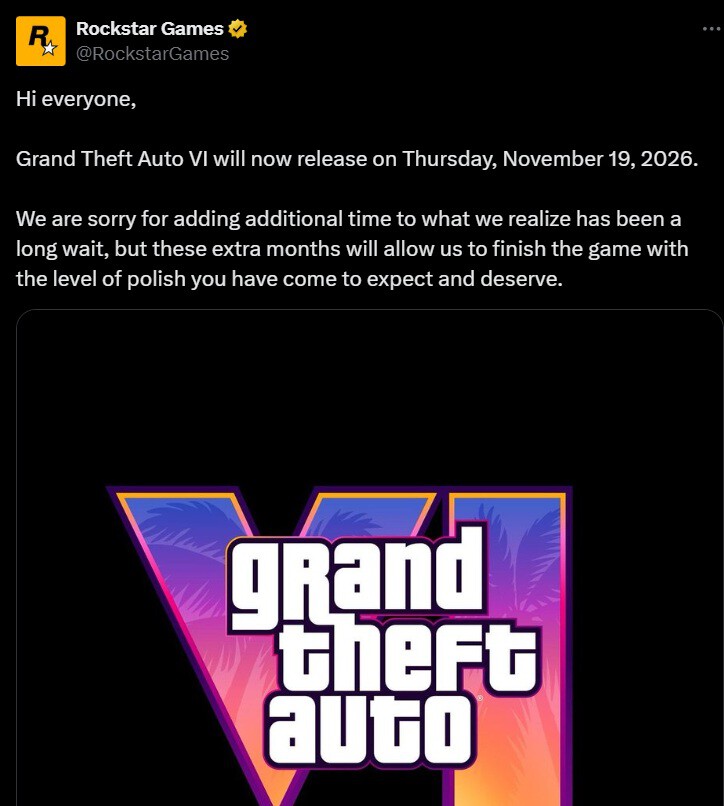 GTA 6 Se Retrasa A Noviembre De 2026 Rockstar Necesitar 6 Meses Para 1366 2000 