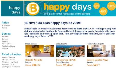 Los Happy Days de Hoteles Barceló