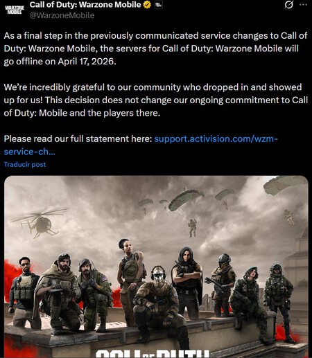 Matado Warzone Mobile Cierre Servidores