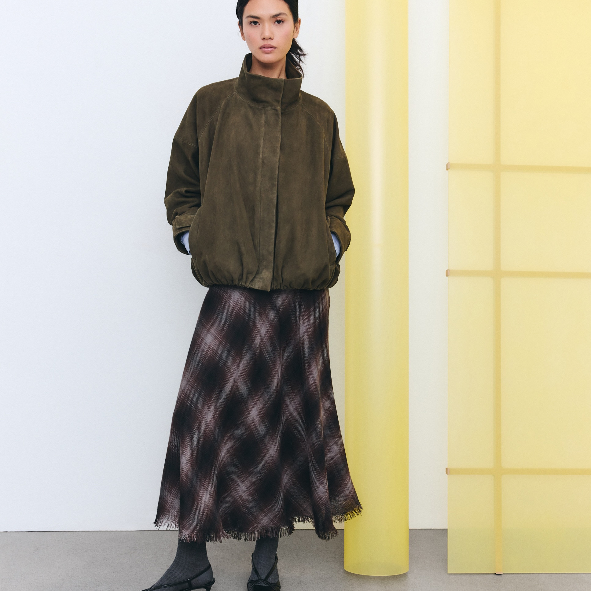 Tintoretto - Falda midi de cuadros.