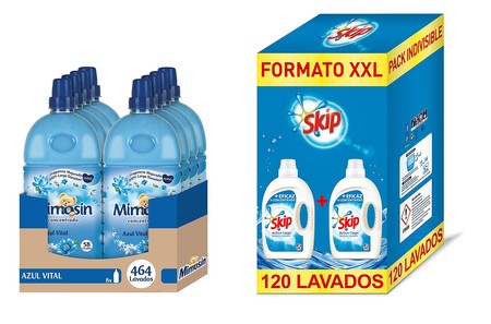 Hasta 25% de descuento en Skip Active Clean 120 lavados y Mimosin Azul Vital sólo hoy en Amazon
