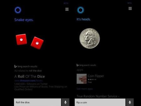 Cortana ahora nos ayuda a tomar decisiones tirando monedas y dados