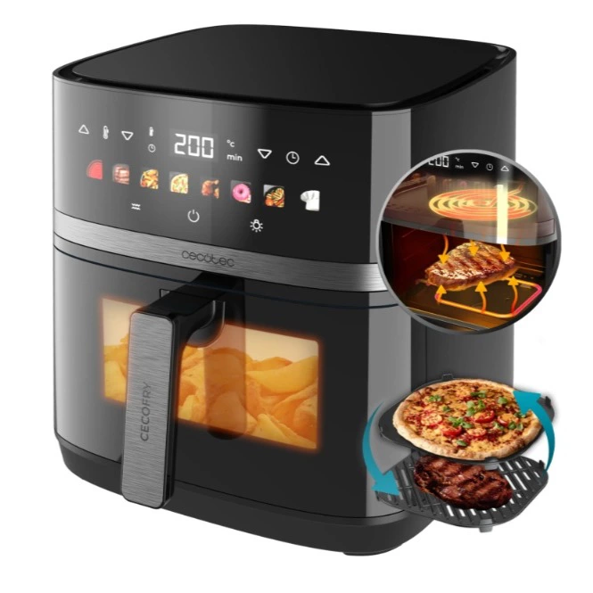 Freidora de aire - Cecotec Cecofry&Grill Duoheat 8000, Doble resistencia, 8 L