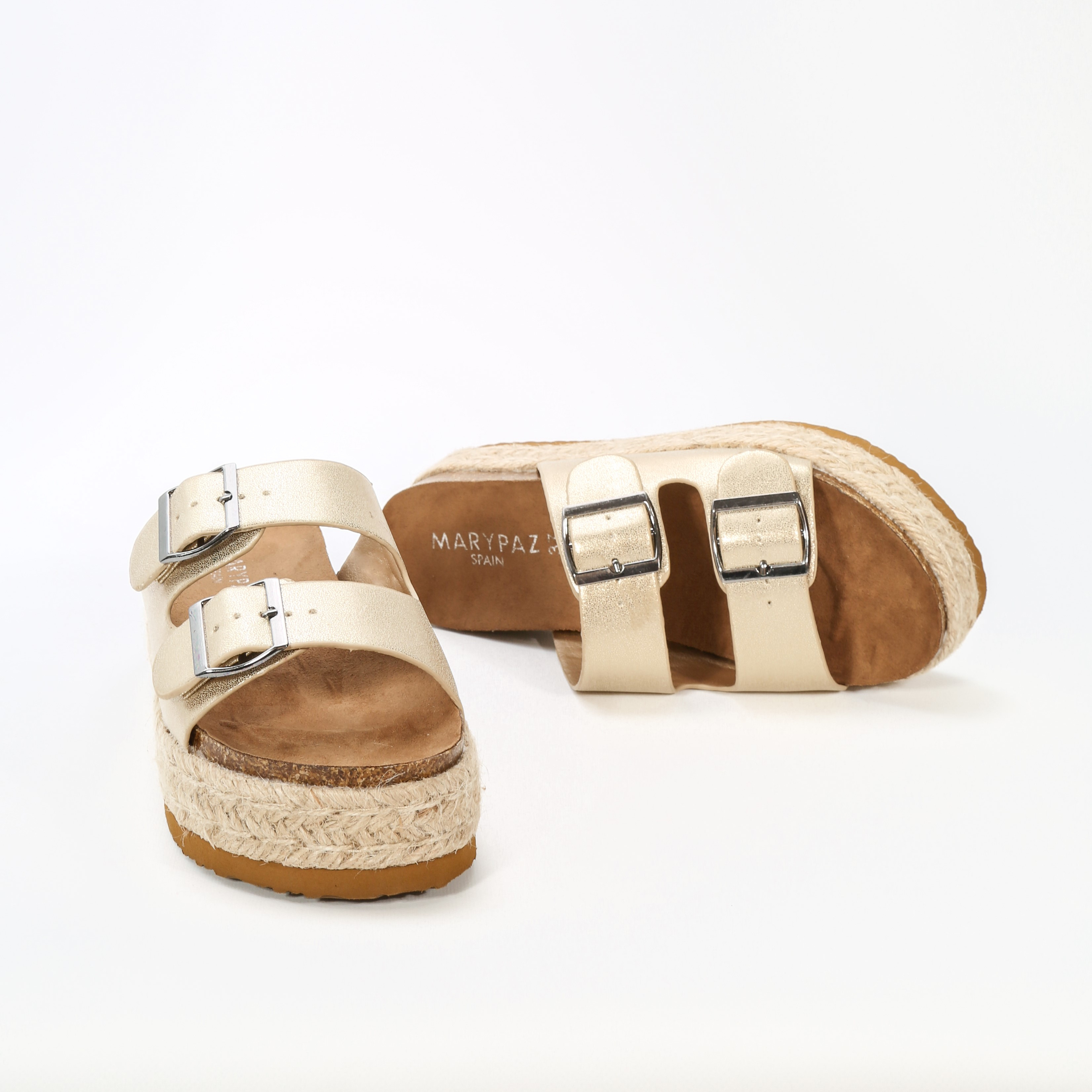 Sandalias plataforma doble hebilla