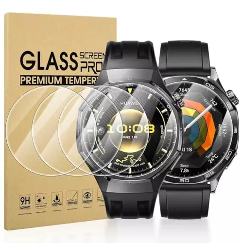 Diruite 4 Piezas Protector Pantalla para HUAWEI Watch GT 6 Pro/5 Pro/GT 5 46mm/GT 4 46mm Cristal Templado HD Protector Reloj