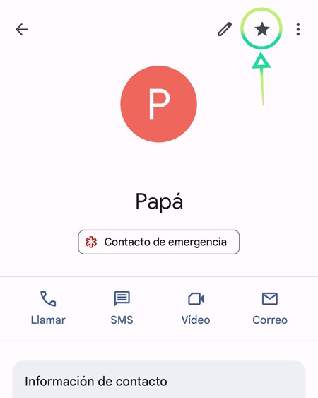 Contactos Google Favoritos