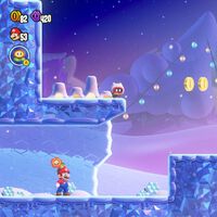 El valle helado de los Patapatís al 100% en Super Mario Bros. Wonder