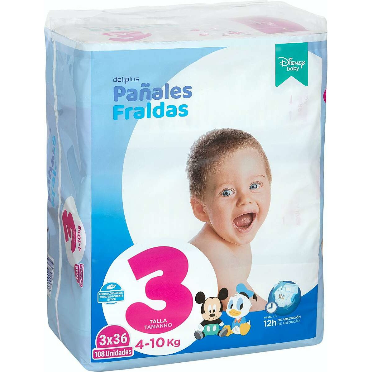 Pañales bebé talla 3 de 4-10 kg Deliplus