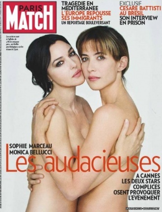 Mónica Bellucci y Sophie Marceau, un abrazo al desnudo