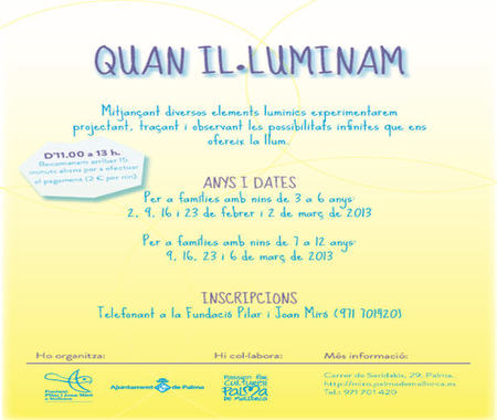 'Cuando iluminamos', es el nuevo proyecto de talleres realizado por la Fundación Pilar y Joan Miró