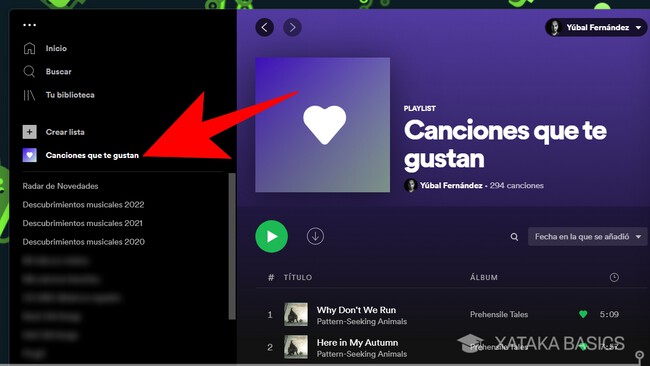 Favoritos en Spotify: cómo ver todas las canciones a las que has dado
