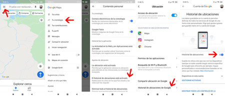 Desactivar el historial de notificaciones a través de Google Maps
