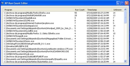 Controla todas las veces que se abren programas en tu ordenador con XP Run Count Editor