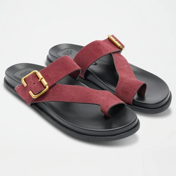 PARFOIS Sandalias de nobuk con hebilla