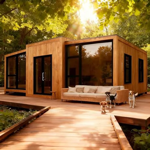 Pequeña casa prefabricada con baño y cocina