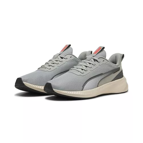 PUMA Flyer Lite 3, Zapatillas para Correr de Carretera Unisex Adulto, Alpine Snow-Flat Light Gray Black-Glowing Red, 40 EU