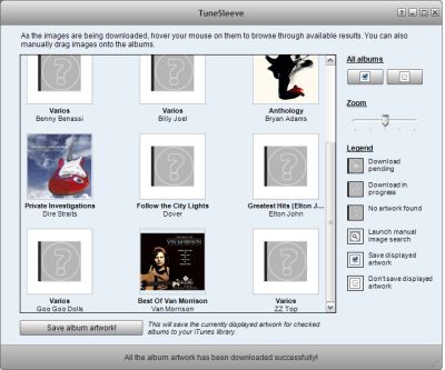 Tunesleeve, artwork inteligente en iTunes para Windows