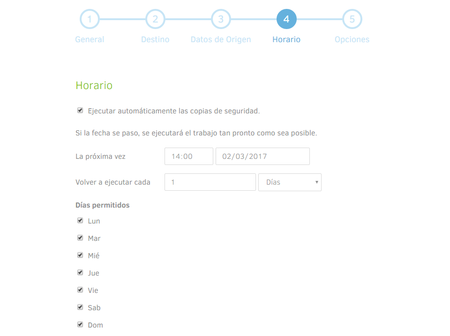Horario De Respaldo Duplicati