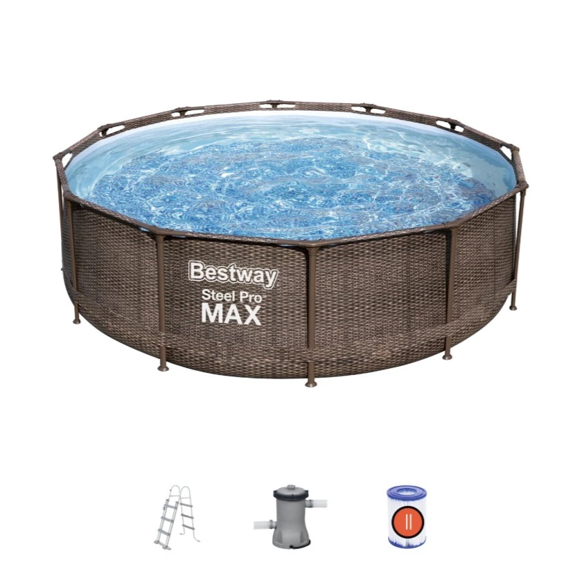 Bestway Piscina tubular redonda con depuradora de cartucho