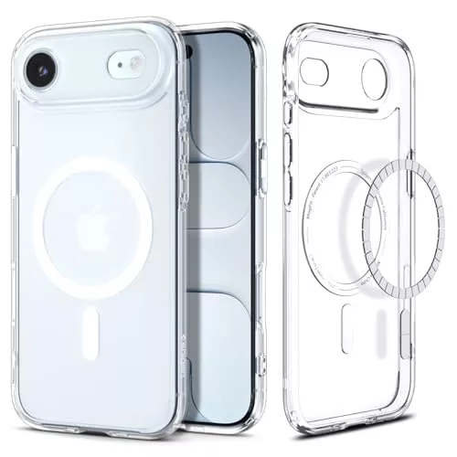 Spigen Funda para iPhone Air, Ultra Hybrid MagFit Compatible con MagSafe [Tecnología Dura Clear] - Blanco Claro