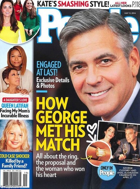 Toma anillaco que le ha plantado en el dedo a su novia George Clooney
