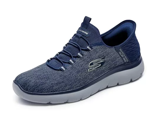 Skechers Summits Key Pace, Zapatillas Hombre, Navy Mesh, 43 EU