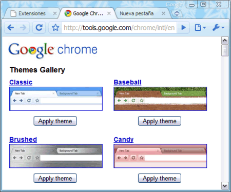 Abre la galería de temas para Chrome, y no todos duelen