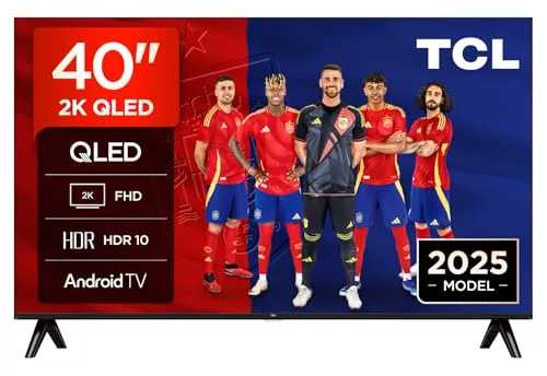 TCL 40V5C Televisor 40 Pulgadas QLED Full HD Smart TV, Android TV, Google Cast, Google Home, HDR, Dolby Audio, Diseño Delgado