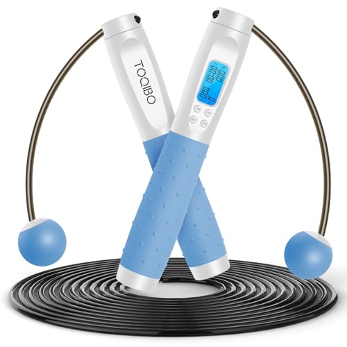 TOQIBO Cuerda para Saltar, Comba de Crossfit Alta Velocidad sin Cable Comba de Fitness, Boxeo, MMA Cuerda de Salto Longitud Ajustable 2 Formas de Entrenamiento Fitness en Casa, Oficina o Gimnasio