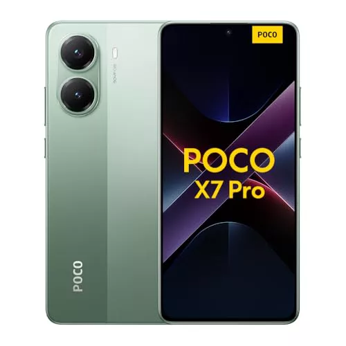 Xiaomi POCO X7 Pro - Smartphone de 8+256GB, Pantalla CrystalRes 1.5K 120Hz AMOLED, MediaTek Dimensity 8400-Ultra, Cámara de 50 MP, 90W HyperCharge, Cargador no Incluido, Verde (Versión ES)