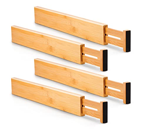 Utoplike 4 PCS Separadores de bambú para cajones de cocina