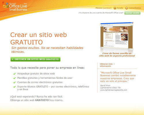 Microsoft Office Live Small Business: dominio y hosting gratuito para la pyme