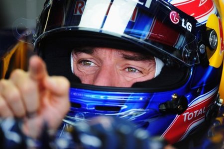Mark Webber en box del GP de Brasil