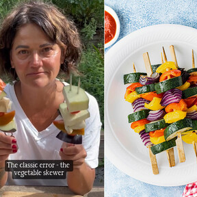 Esta cocinera experta en barbacoas advierte del error común que arruina las brochetas de verduras: “es un clásico”
