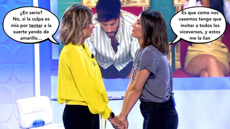 Nagore Robles hinca rodilla para Sandra Barneda en 'Mujeres y Hombres y Viceversa', pero porque se le cayó la lentilla