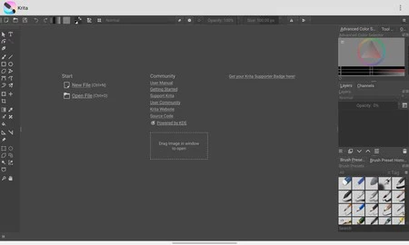Krita アプリケーションの図