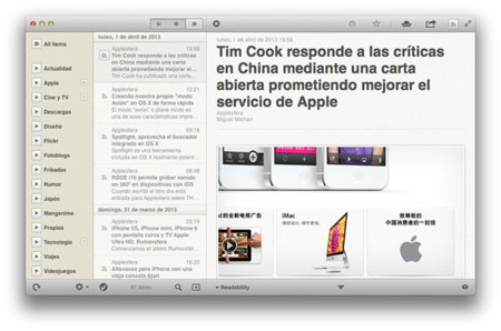 Reeder se prepara para el cierre de Google Reader y ofrece gratuitamente sus versiones para iPad y Mac