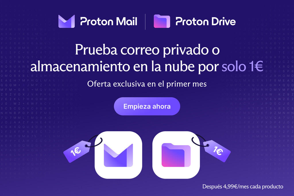 Proton es una de las mejores alternativas europeas a Gmail o Google Drive: tienes un mes de prueba por solo 1 euro