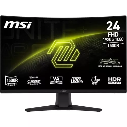 MSI mag 242CA Monitor Gaming de 24" FHD 1500R, 1920 x 1080 VA, 180 Hz, 1 ms
